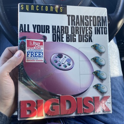 Syncronys BigDisk Software Transform Big Disk Windows 95 Sealed Brand New