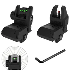 Folding Tactical Back Up Iron Sight Flip Up Front Rear Sights Set&Picatinny Rail