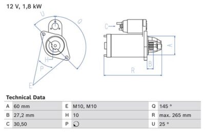 0 986 024 820 BOSCH Starter für MERCEDES-BENZ