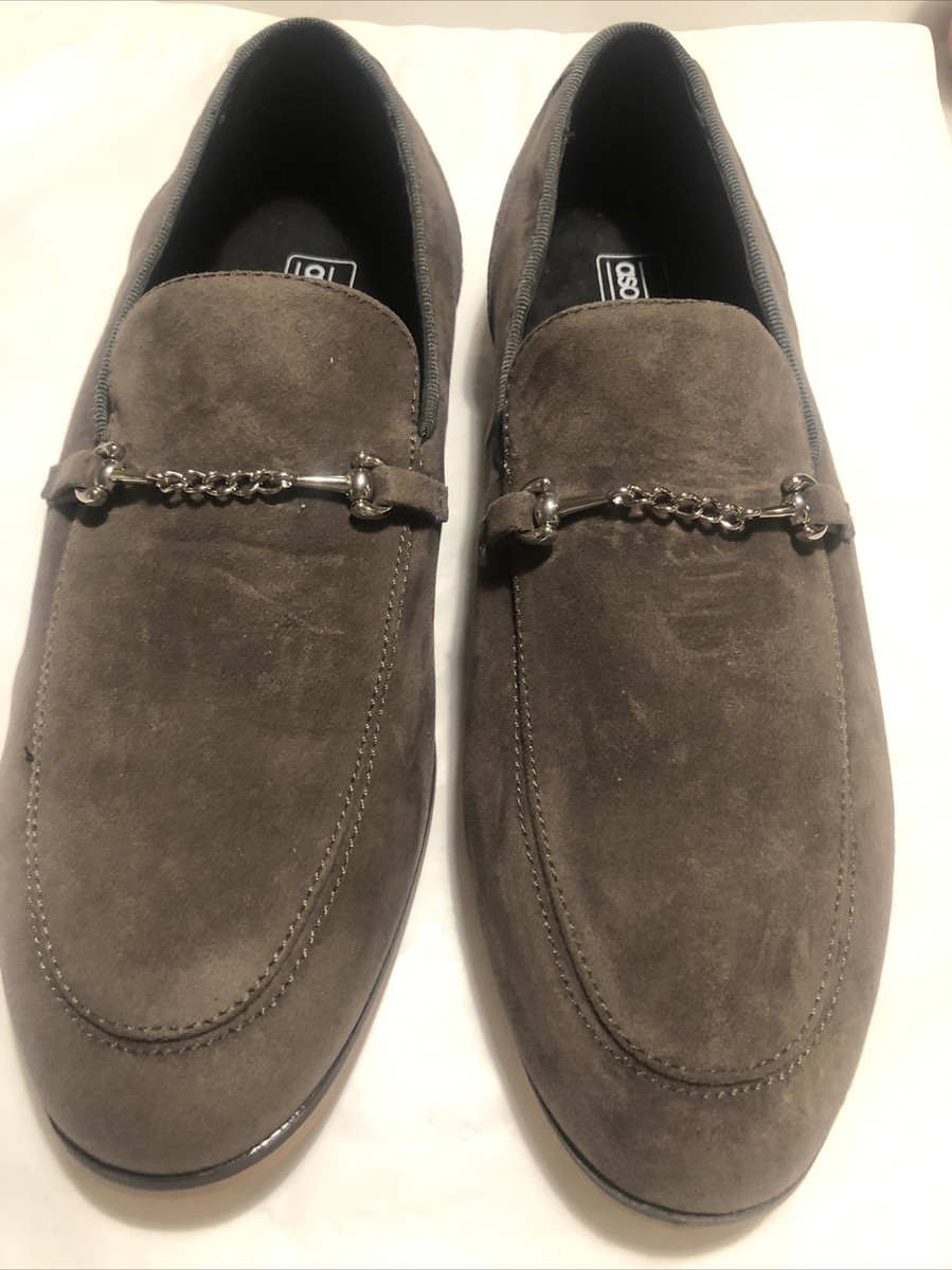 NEW IN BOX  DESIGN Wide Fit Grey Faux Suede Loafers, size 10 ASOS DESIGN loafers in dark gray suede with natural sole | ASOS main image 4