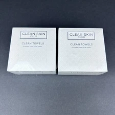 Clean Skin Club - Clean Towels - 25 Count. Sealed BOX. Biodegradable.