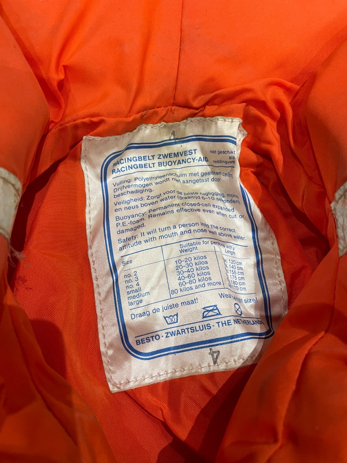 FILA Giubbotto salvagente bambino Besto cintura corsa aiuto galleggiamento 30kg 40kg 155cm taglia 4 arancione