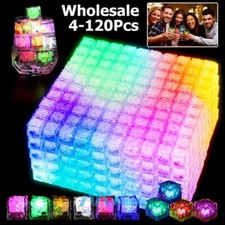 LOT Multicolor Glow Ice Cubes LED Light up for Cocktails Beverages Wedding Party
