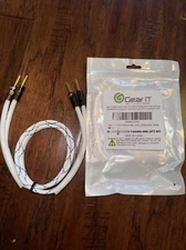 Gearit 14AWG Premium Heavy Duty Braided Speaker Wire Cable (3 Feet) Dual Gold P