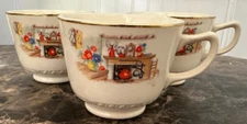 HOMER LAUGHLIN VIRGINIA ROSE SET OF 3 CUPS VINTAGE ANTIQUE COLONIAL KITCHEN