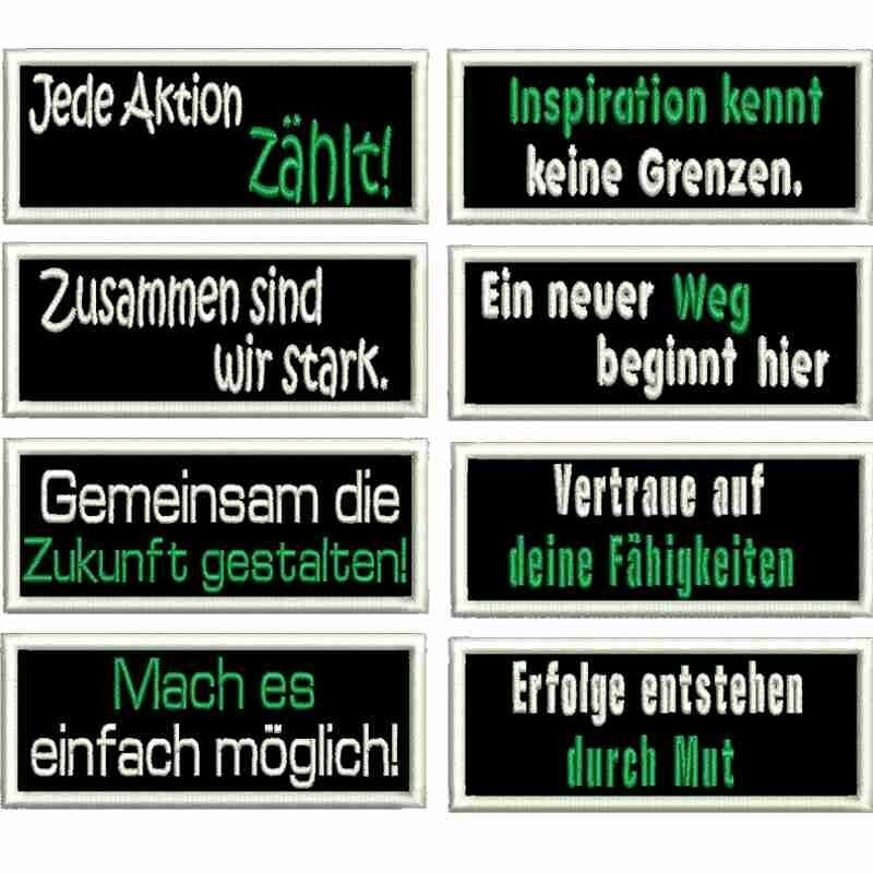 Made in Germany Motivation Aufnäher Patches Sticker Biker Kutte Sprüche 9x3,5cm