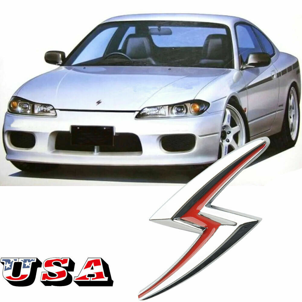 JDM Chrome Front Hood S Emblem Bolt Badge For 99-02 Nissan Silvia 