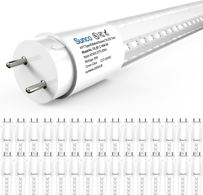 Sunco 30 Pack 4FT T8 LED Tube Lights 5000K Daylight Ballast Bypass 18W