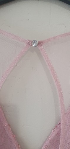 QUIZ Blush Pink Sequin Tulle Dress plus Size 22 Party Wedding Elegant Gown - Picture 8 of 15