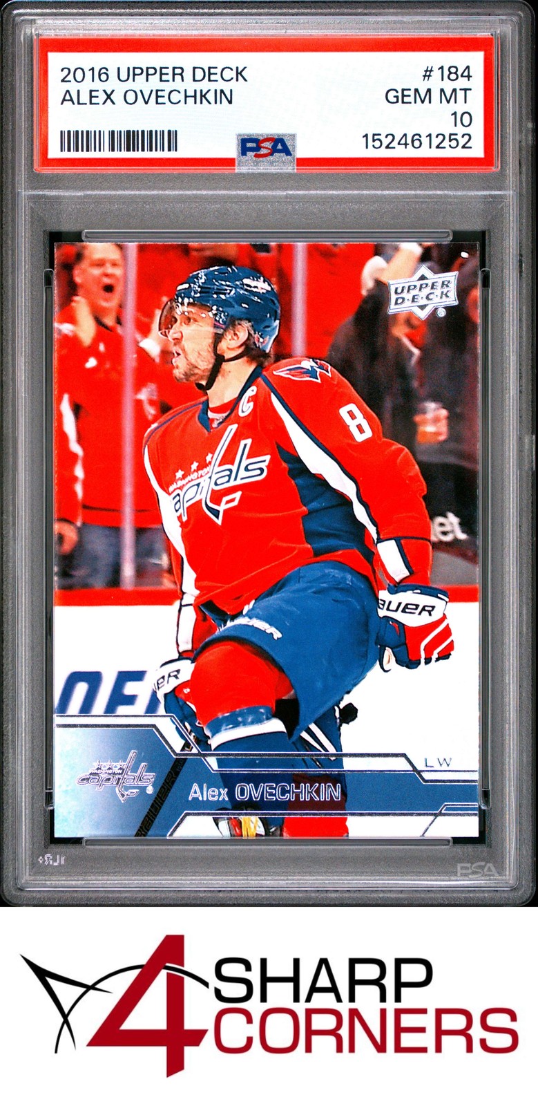 2016 UPPER DECK #184 ALEX OVECHKIN CAPITALS PSA 10 view 1