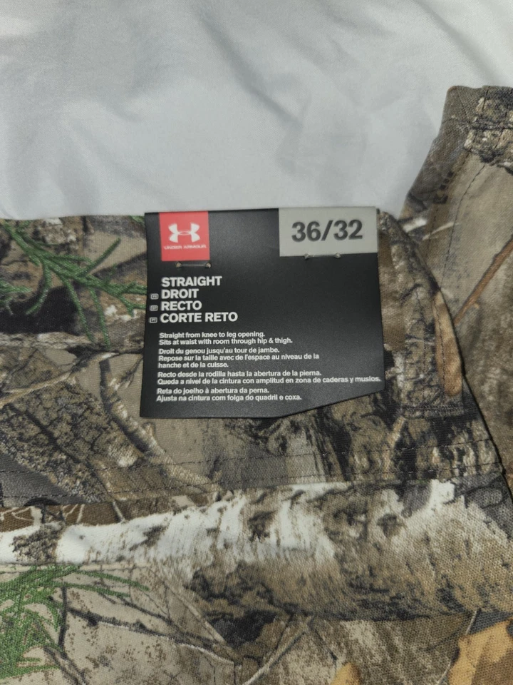 Under Armour Realtree Edge 迷彩裤 36x32 全新带标签 — 第 2/4 张图片