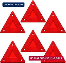 6-Pack Red Safety Reflector Warning Sign, Slow Moving Vehicle Triangle