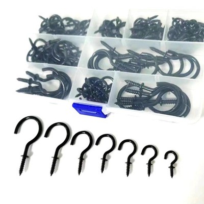 120 Pack Cup Hooks, Screw-In Ceiling Hooks, Nickel Plated Metal Hooks, M...