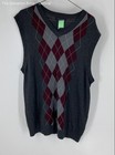 Banana Republic Mens Gray Red Silk Cashmere Argyle Vest Sweater Size Large — photo 1