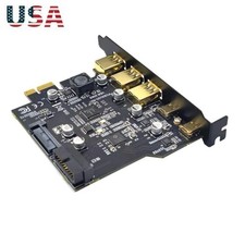 USB3.2 GEN1 PCIE Expansion Card 5 Ports 2 Type-C 3 USB-A 19-Pin Adapter 5Gbps