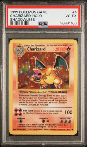 Charizard 1999 Pokemon Base Set Shadowless PSA 4 #4
