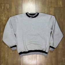 Vintage 90S Russell Athletic USA Pullover Sweatshirt Thermal Waffle Blank Gray