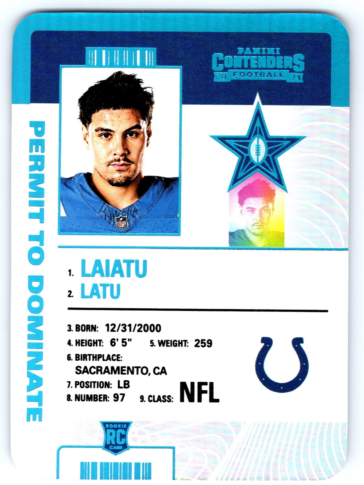 Laiatu Latu 2024 Contenders Permit To Dominate SSP Case Hit RC COLTS