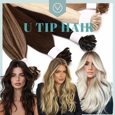 1g Nail U Tip Keratin 100 Human Hair Extensions Pre Bonded Real THICK Full Head