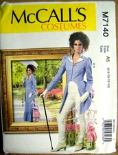 MCCALLS PATTERN 7140 STEAMPUNK JACKET COSTUME MISSES SIZES 6 8 10 12 14  UNCUT