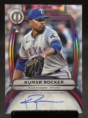 2025 Topps Tribute - Tribute Autographs Kumar Rocker #TA-KR Red  /199 AU, RC)