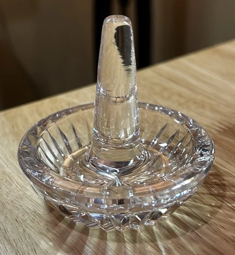 Vintage Waterford Crystal Heritage Lismore Round Ring Holder Signed Gift Propose