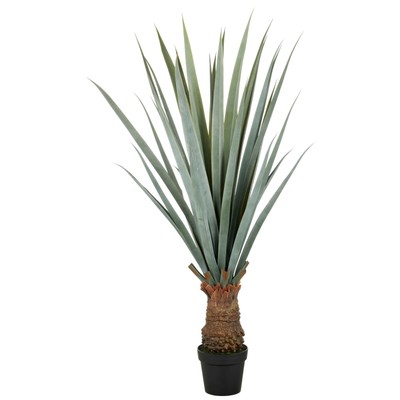 Kunstpflanze Agave Angustifolia, Farbe grün-grau, inkl. Kunststoff-Topf, Höhe ca