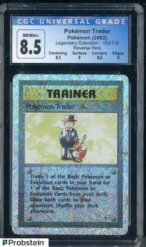 2002 Pokemon Legendary Collection #103 Pokemon Trader Reverse Holo Foil CGC 8.5