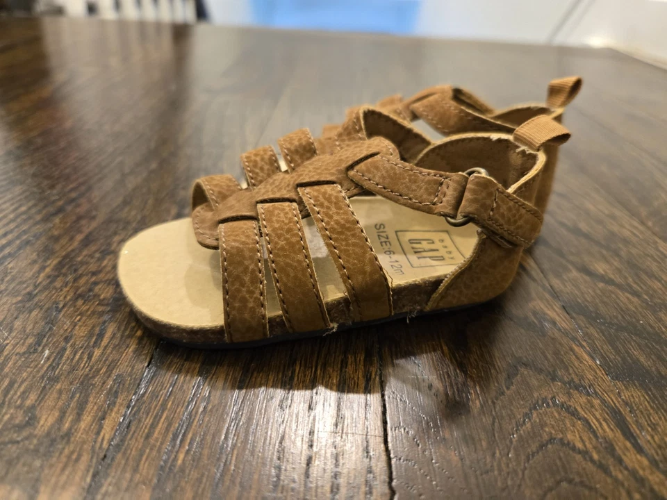 Baby Gap Unisex Sandals Boys Girls 6-12 Months Leather - Image 4 of 4