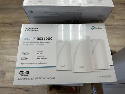 TP-Link   Deco 7 Pro BE11000 Tri-Band Wi-Fi 7 Whole Home Mesh System 3-Pack, New