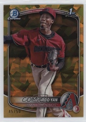 2025 Bowman Sapphire Chrome Prospects Gold /50 Ricardo Yan #BCP-31 11s9