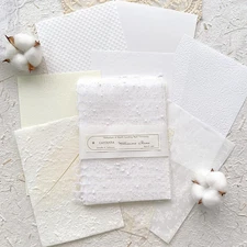 30 sheets A5 Unique Textured Scrapbook Paper&Mesh Fabric set - Handmade Craft Mu