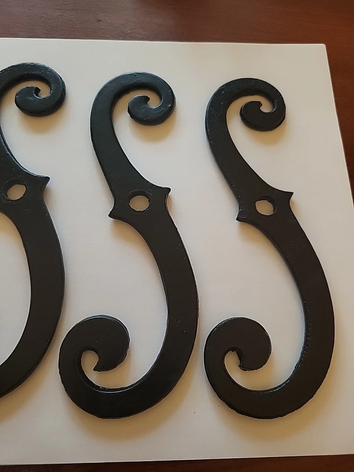 "Juego de 4 obturadores negros en forma de S para perros, accesorios de retención de 7"" nuevos en stock" Foto 3 de 3