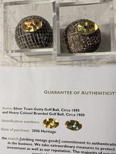 2 Golf Balls! Silvertown Gutty 1890 & Heavy Colonel Brambel 1900 Authenticated!