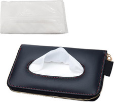 Car Tissue Holder Leather Car Sun Visor Napkin Box With Tissue Refill Auto ...