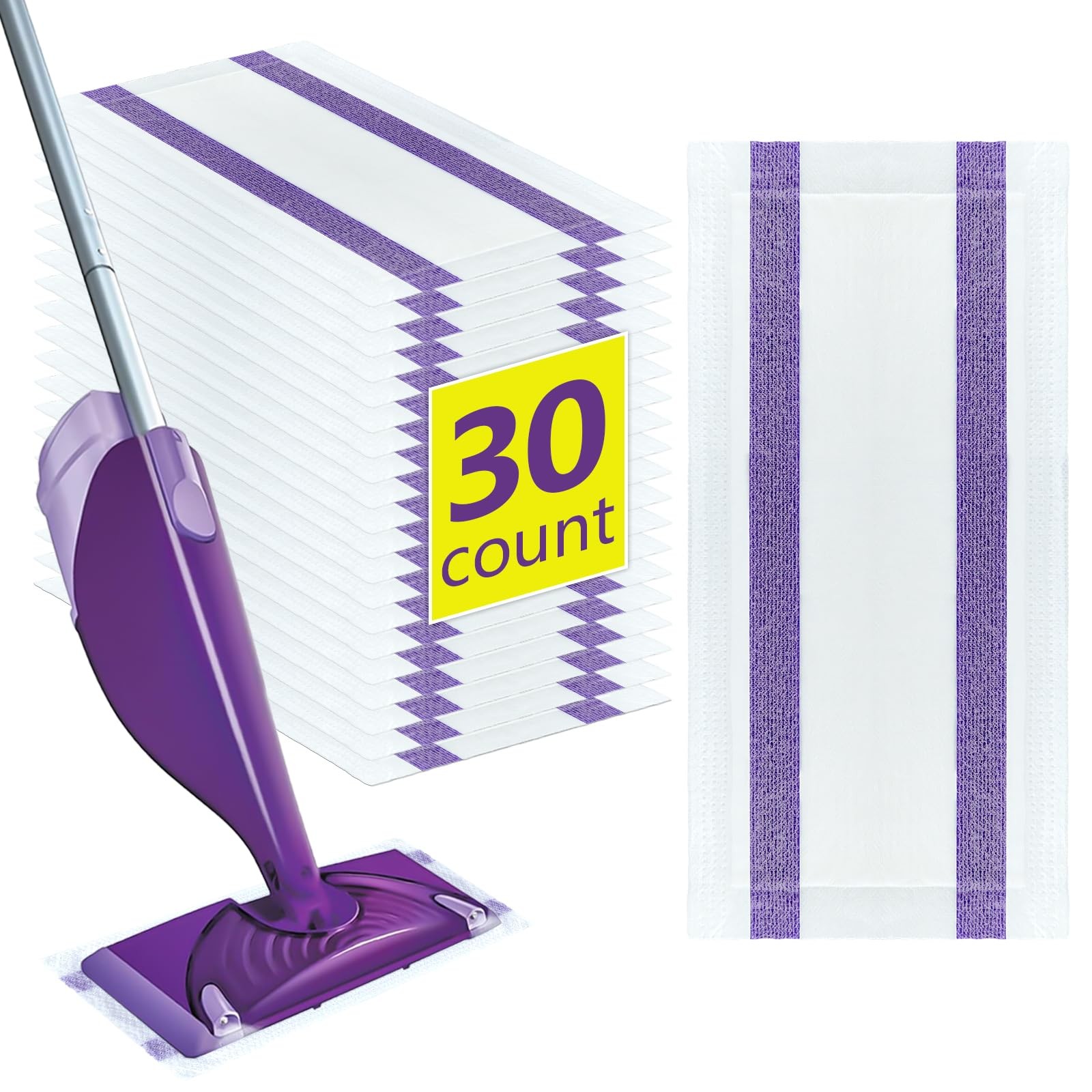 30 Pads Power Mop Refills for Flash Powermop，Floor Wipes for Flash,Floor Clea...