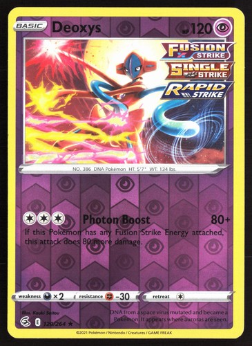Pokemon Deoxys Reverse Holo SWSH08: Fusion Strike 120/264 NM