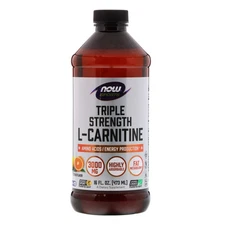 2 X NOW Foods Sports Triple Strength L-Carnitine Liquid Citrus 16 oz each