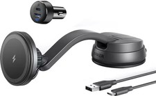 Anker - MagGo 35W Wireless MagSafe Car Charger and Mount for iPhone 12 and 13...