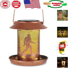 Solar Bigfoot Bird Feeder - Rust Resistant Metal Lantern for Hummingbirds