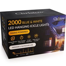 Christow Christmas Icicle Lights Indoor Outdoor Flashing 240-2000 LED (7.5m-60m)