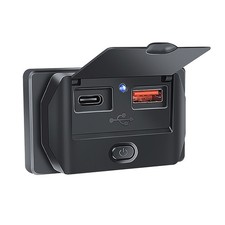 Car PD Type-C & USB Fast Charger DC 12V-24V Socket Power Outlet Panel Charger BU