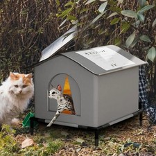 Waterproof Stray Cat House Outdoor Warm Shelter Enclosed Winter Pet Tent