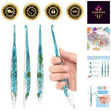 Unique 5mm Crochet Hook with Floral Resin Grip - Perfect for Craft Lovers