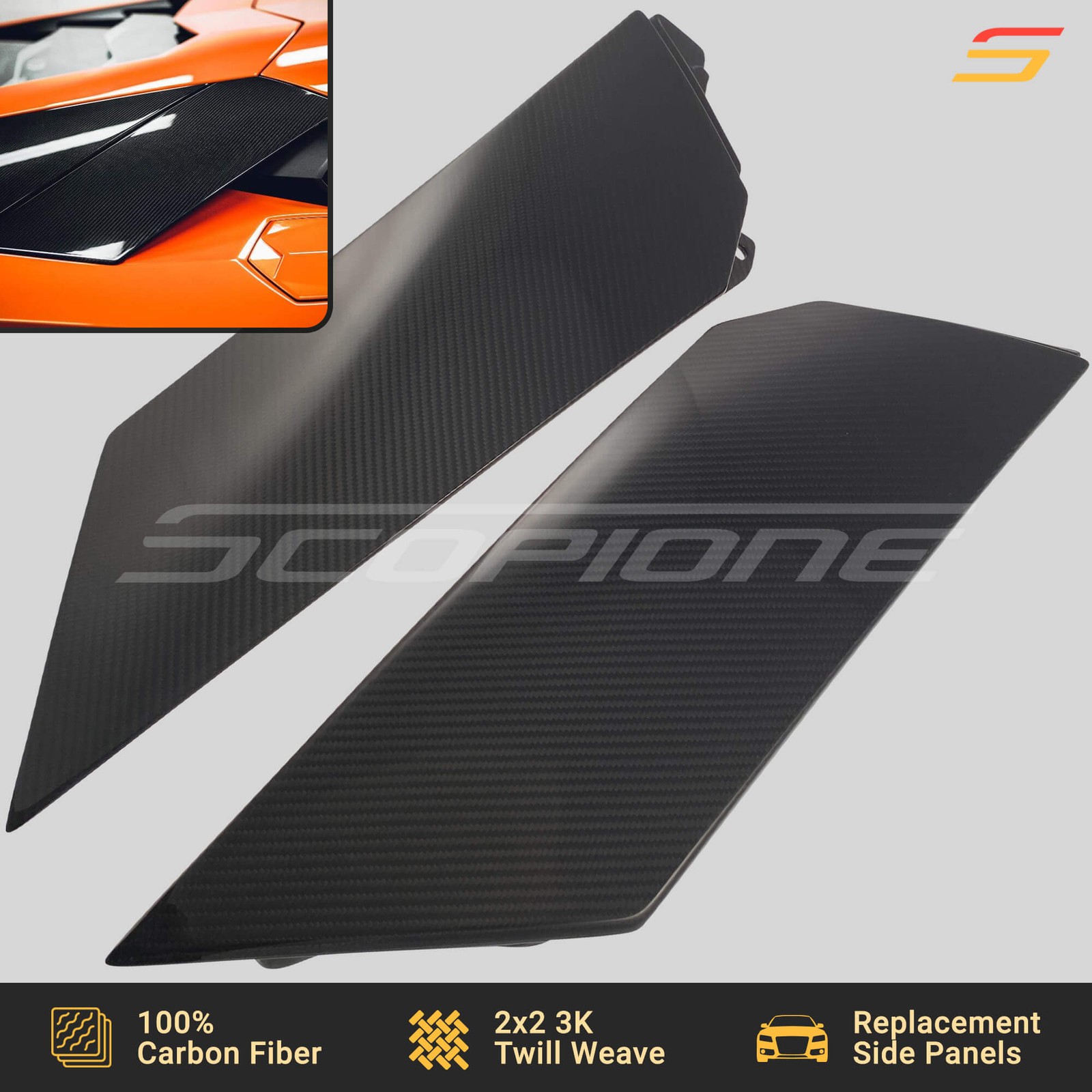 Scopione Carbon Side Air Intake Panels for Lamborghini 12-17 Aventador LP700-4