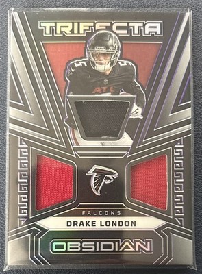 5/75 2023 Obsidian Trifecta Patch Drake London Jersey # Match! SSP Falcons 🔥