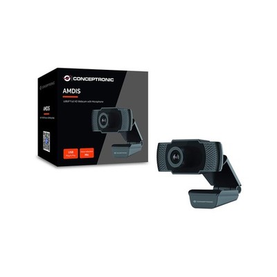 Conceptronic AMDIS01B - Full HD Webcam | Schwarz Neu