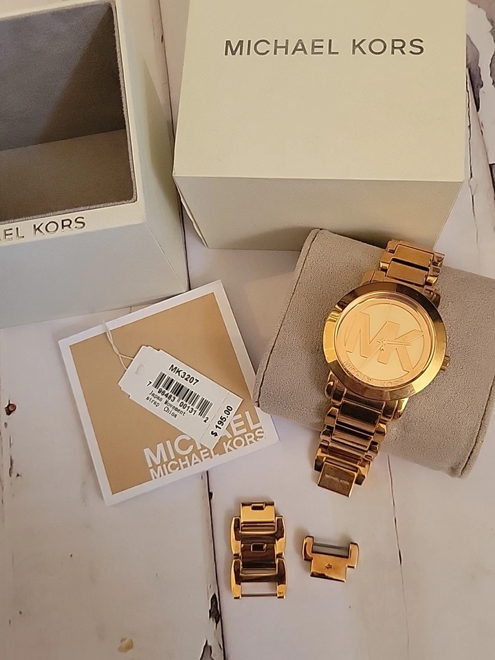 Reloj para mujer Michael Kors MK3207 Run Way oro rosa acero inoxidable Foto 3 de 4