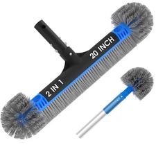 20'' 2 in 1 Pool Brush Head Cobweb Duster Heavy Duty Pool Cleaning Detachable...