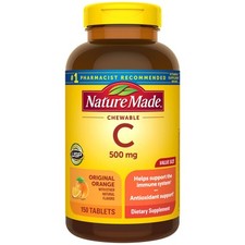 Nature Made Chewable Vitamin C 500mg Immune Support 150 Count Tablets